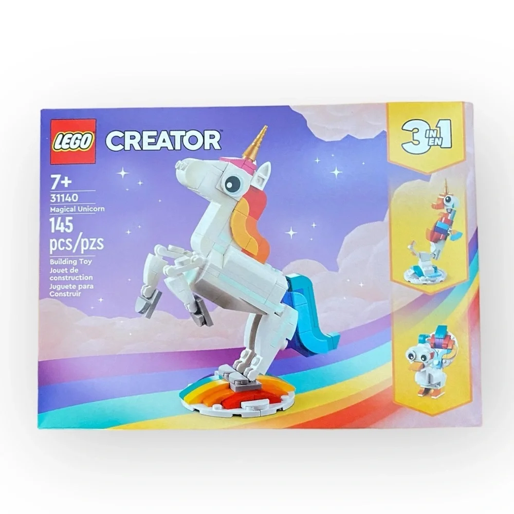 LEGO Creator 3 n 1 Magical Unicorn Seahorse Peacock Rainbow 31140 Easter Blocks - Picture 1 of 2